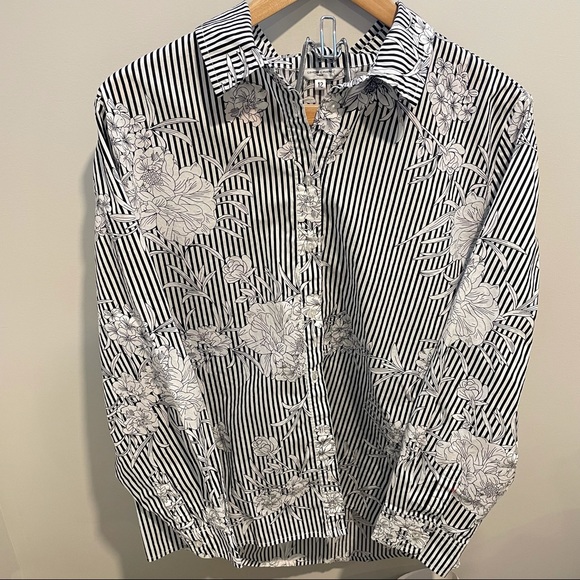Simon Chang Floral Patterned Long Shirt US12 - Picture 8 of 12